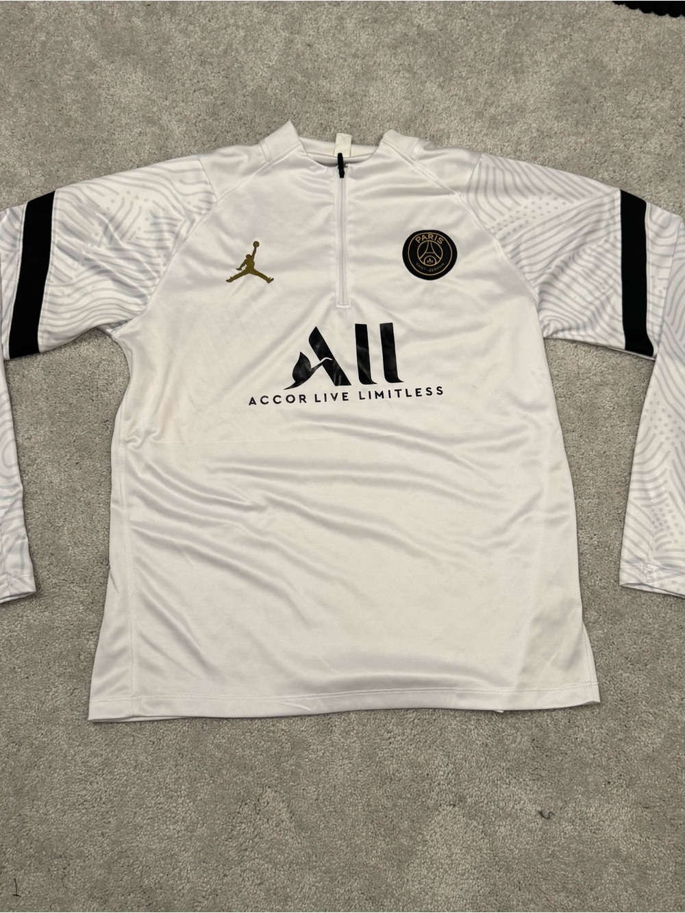 Jordan White and Black PSG Training Sweatshirt